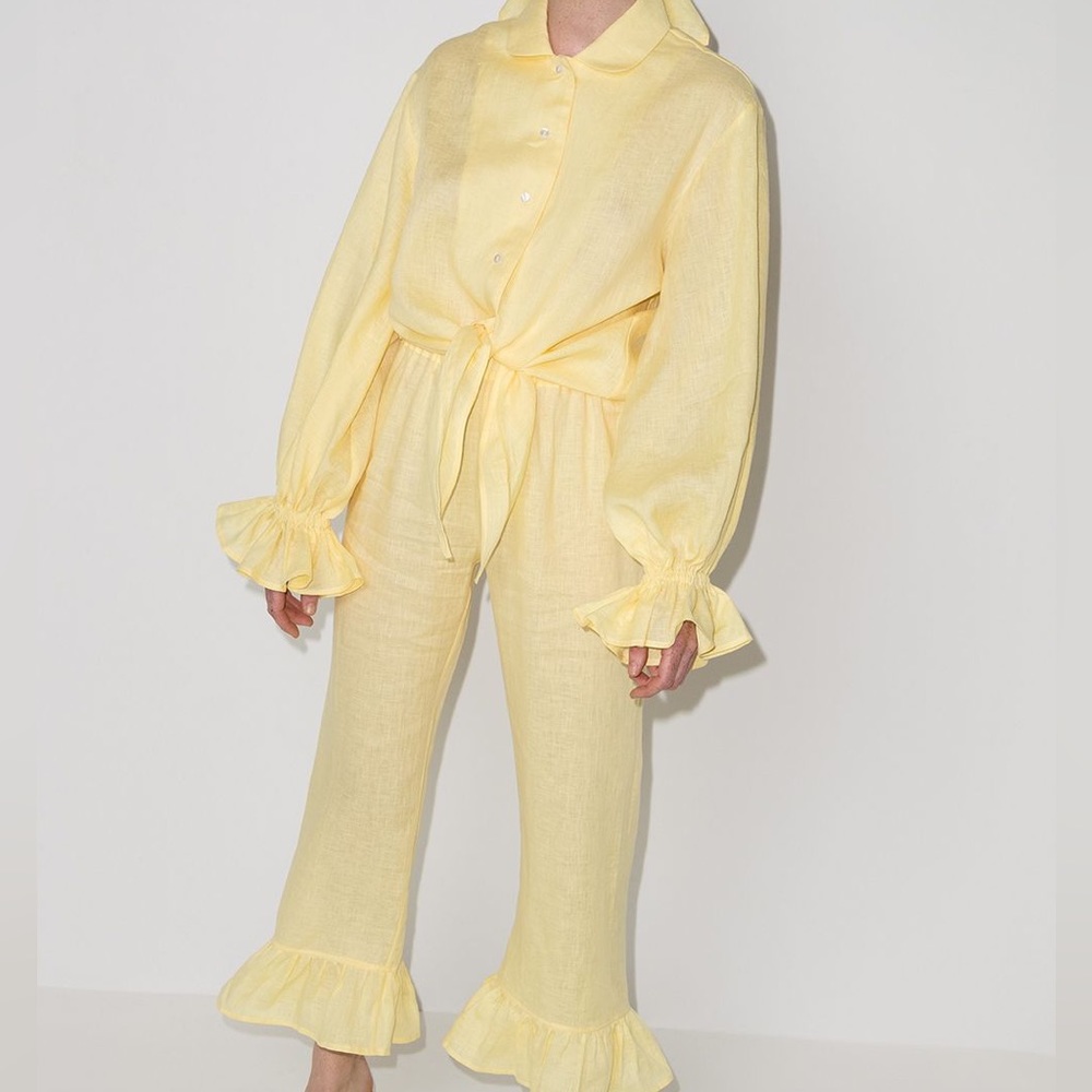 Sleeper Rumba Linen Lounge Suit in Lemon